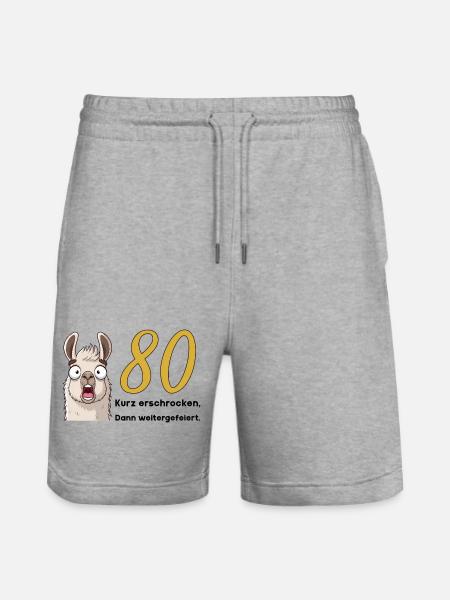 80e anniversaire – brièvement effrayé, puis célébré - Short de jogging bio TRAINER Stanley/Stella unisexe - gris chiné