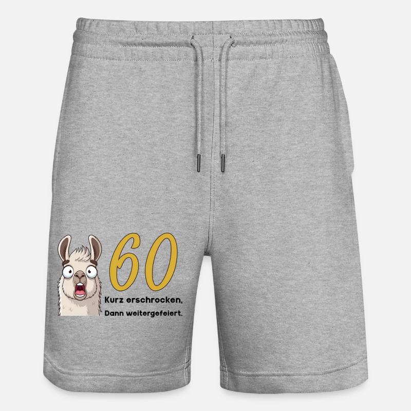 60e anniversaire – brièvement effrayé, puis célébré - Short de jogging bio TRAINER Stanley/Stella unisexe - gris chiné