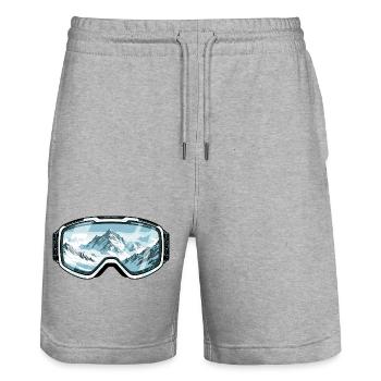 Skibrille Berge - Ski & Snowboard - Stanley/Stella Unisex Bio Joggingshorts Trainer  - Grau meliert - Vorne - Nik (191cm) & Marisol (170cm)