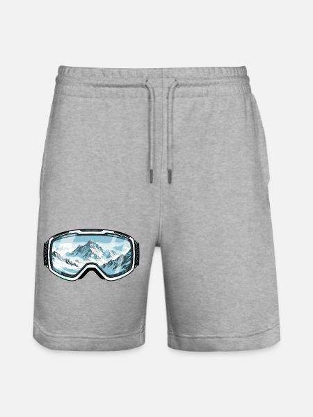 Ski Goggles Mountains - Ski & Snowboard - Stanley/Stella Trainer Unisex Organic Jogging Shorts - heather grey