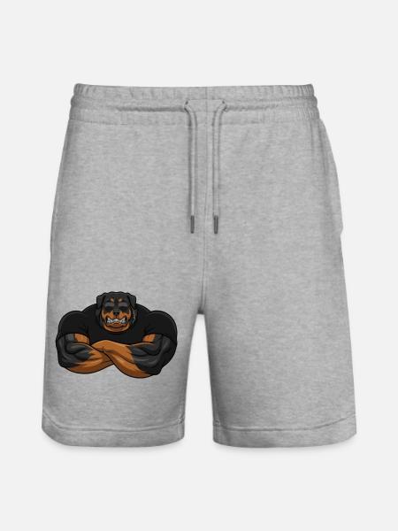 Rottweiler Security – The toughest bouncer - Stanley/Stella Trainer Unisex Organic Jogging Shorts - heather grey