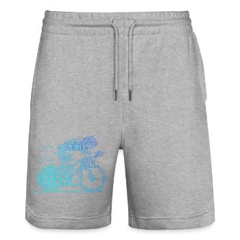 Ein Must Have für echte Rennrad - Stanley/Stella Unisex Bio Joggingshorts Trainer  - Grau meliert - Vorne - Nik (191cm) & Marisol (170cm)