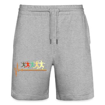 Javelin Thrower Athlete Track And Field UK - Stanley/Stella Trainer Unisex Organic Jogging Shorts - heather grey - Front - Nik (191cm) & Marisol (170cm)