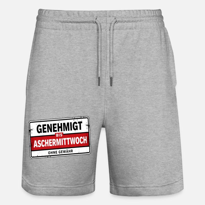 Satire approuvée jusqu’au mercredi des Cendres - Short de jogging bio TRAINER Stanley/Stella unisexe - gris chiné