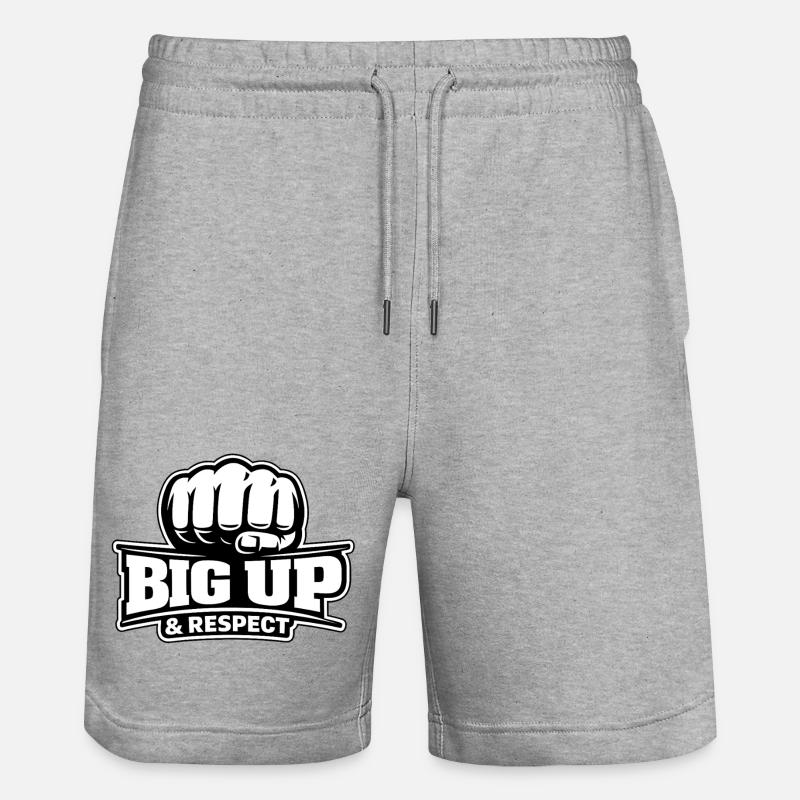 Nuit & jour : Big up & respect - Short de jogging bio TRAINER Stanley/Stella unisexe - gris chiné