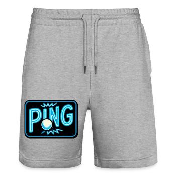 Ping Pong - Tennis de Table - Short de jogging bio TRAINER Stanley/Stella unisexe - gris chiné - Devant - Nik (191cm) & Marisol (170cm)