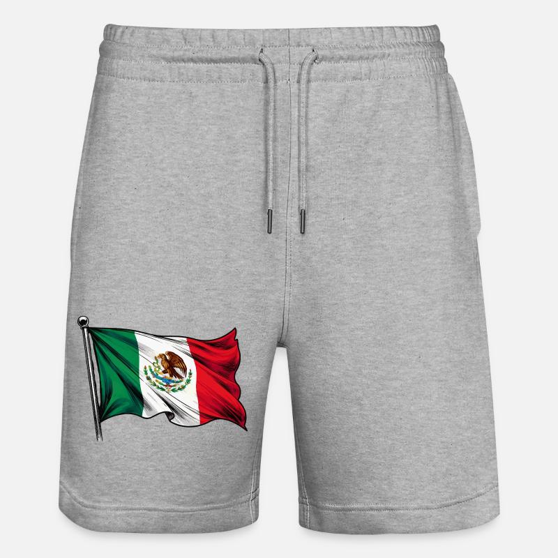Drapeau du Mexique - Short de jogging bio TRAINER Stanley/Stella unisexe - gris chiné