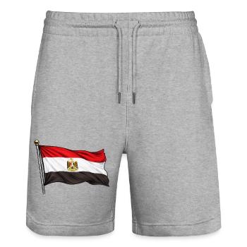 Drapeau égyptien - Short de jogging bio TRAINER Stanley/Stella unisexe - gris chiné - Devant - Nik (191cm) & Marisol (170cm)