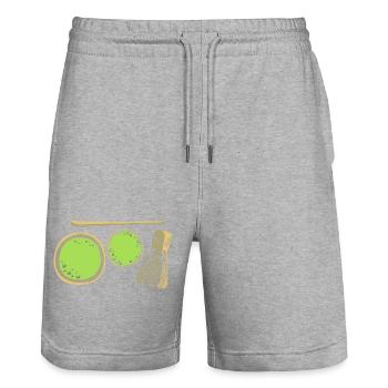 Matcha Tee - Stanley/Stella Unisex Bio Joggingshorts Trainer  - Grau meliert - Vorne - Nik (191cm) & Marisol (170cm)
