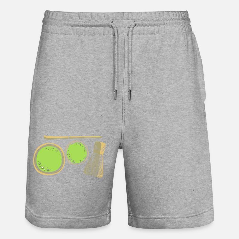 Thé matcha - Short de jogging bio TRAINER Stanley/Stella unisexe - gris chiné