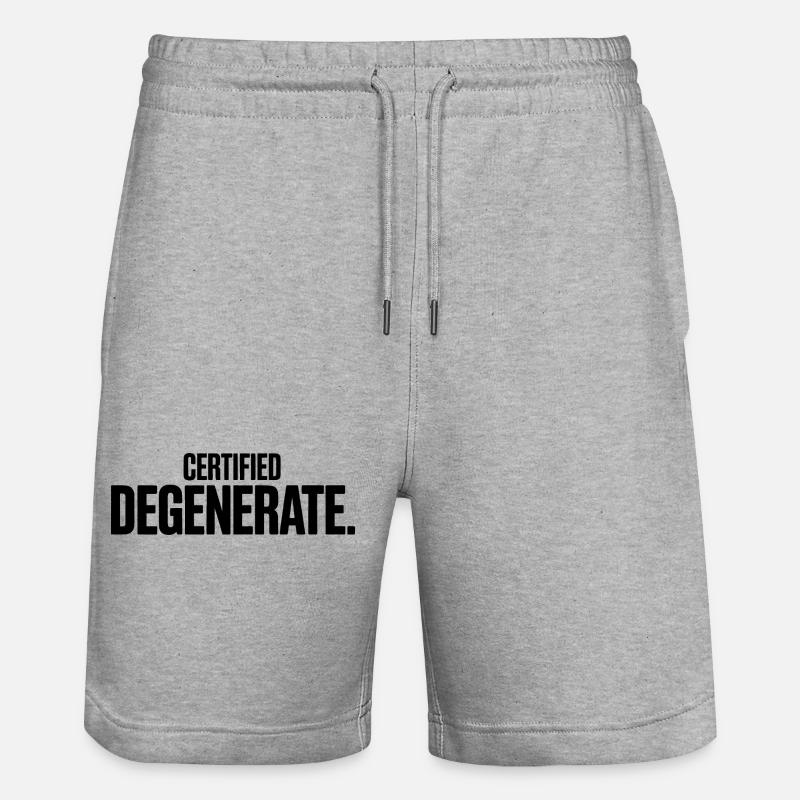 Certified Degenerate - Funny Gen Alpha Memes - Short de jogging bio TRAINER Stanley/Stella unisexe - gris chiné