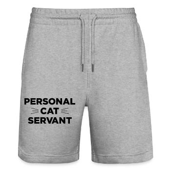 Personal Cat Servant - Stanley/Stella Trainer Unisex Organic Jogging Shorts - heather grey - Front - Nik (191cm) & Marisol (170cm)