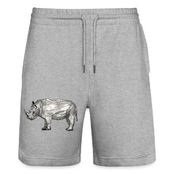 rhinocéros - Short de jogging bio TRAINER Stanley/Stella unisexe - gris chiné - Devant - Nik (191cm) & Marisol (170cm)