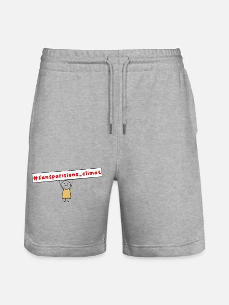 #fansparisiens_climat  - Short de jogging bio TRAINER Stanley/Stella unisexe - gris chiné