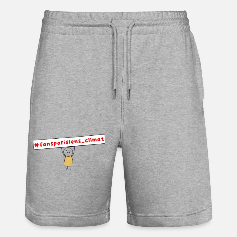 #fansparisiens_climat  - Short de jogging bio TRAINER Stanley/Stella unisexe - gris chiné