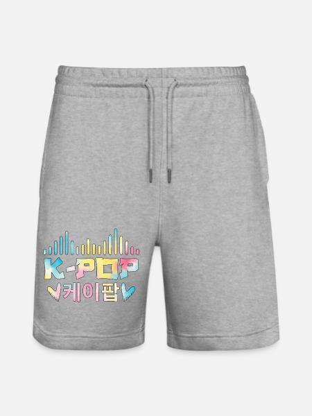 K Pop Korean 케이팝 - Stanley/Stella Unisex Bio Joggingshorts Trainer - Grau meliert