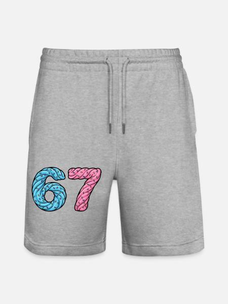 67 Twist Zuckerkunst - Stanley/Stella Unisex Bio Joggingshorts Trainer  - Grau meliert