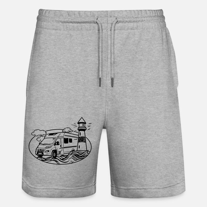 Wohnmobil am Meer  - Stanley/Stella Unisex Bio Joggingshorts Trainer  - Grau meliert