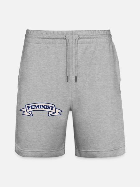 Feministisches Wappen-Banddesign - Stanley/Stella Unisex Bio Joggingshorts Trainer  - Grau meliert