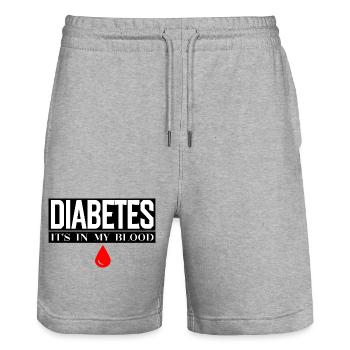 Le diabète, c’est dans mon sang - Short de jogging bio TRAINER Stanley/Stella unisexe - gris chiné - Devant - Nik (191cm) & Marisol (170cm)