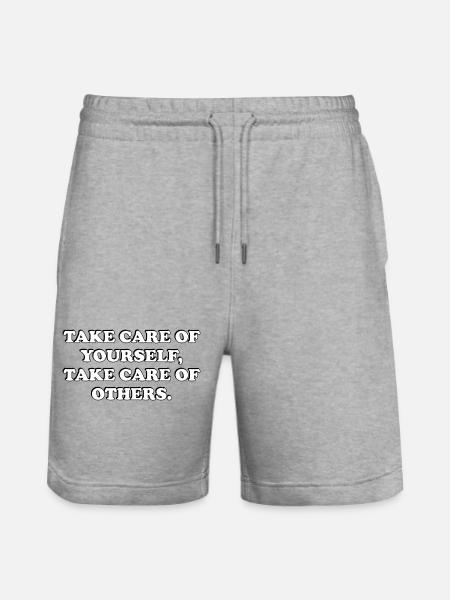 Self-Care Quote - Stanley/Stella Trainer Unisex Organic Jogging Shorts - heather grey