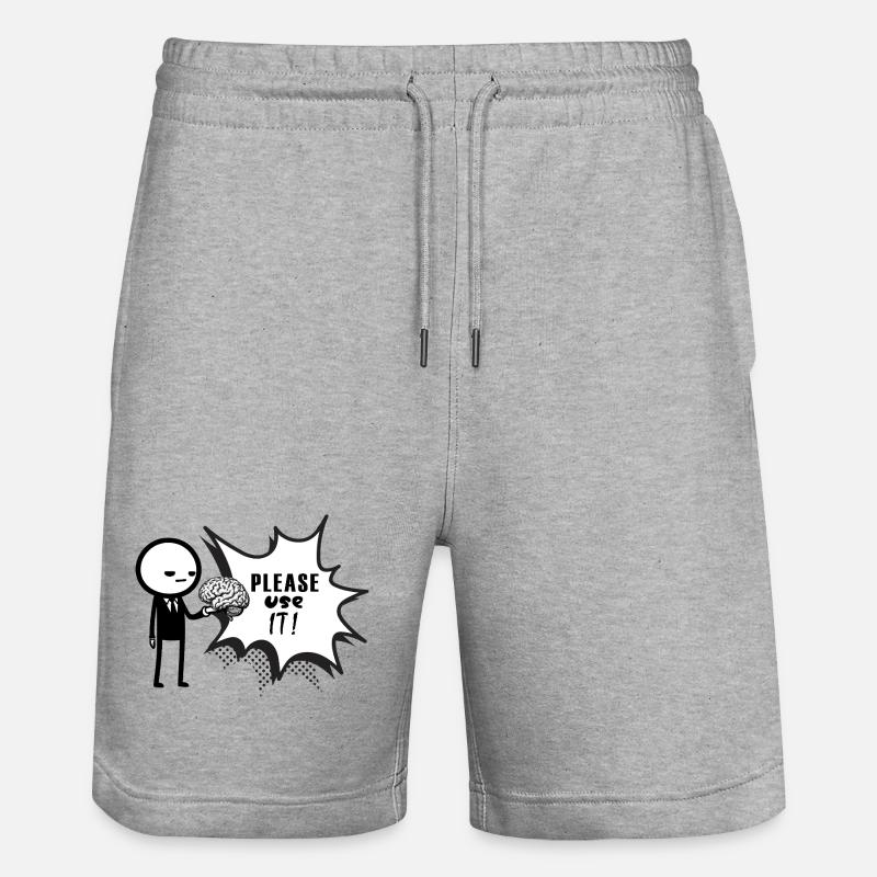 pls_use_it - Short de jogging bio TRAINER Stanley/Stella unisexe - gris chiné