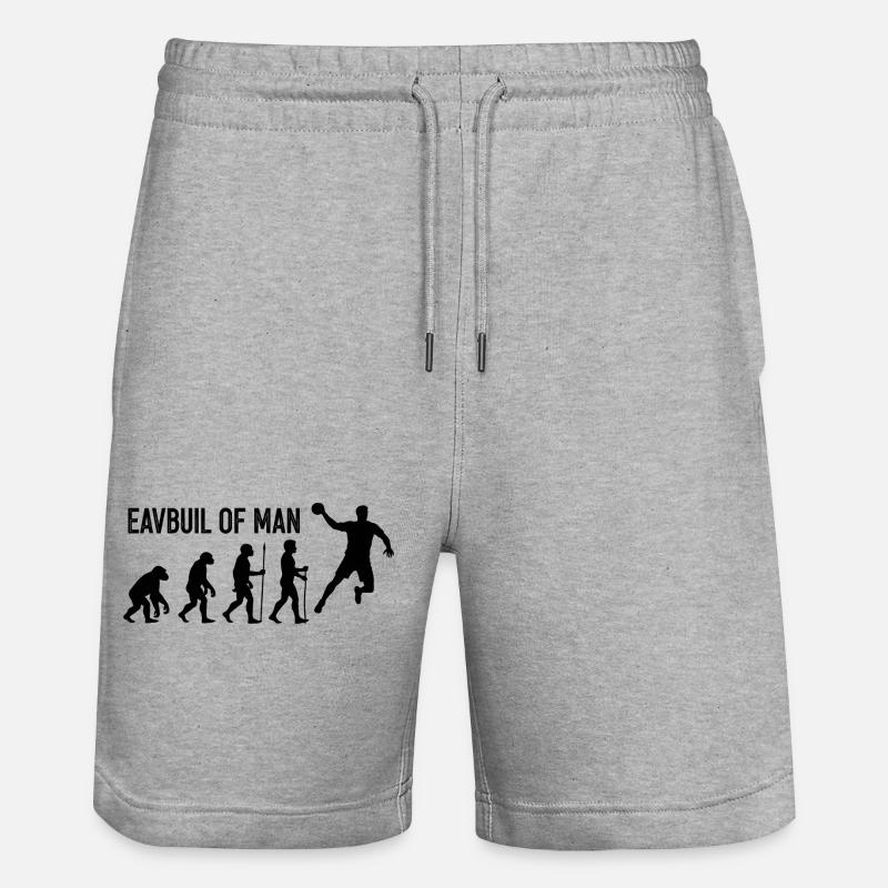 Evolution des Menschen Sprung - Stanley/Stella Unisex Bio Joggingshorts Trainer  - Grau meliert