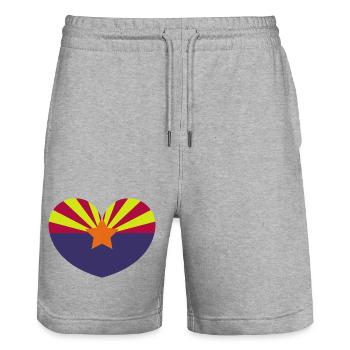 Arizona heart flag - Stanley/Stella Trainer Unisex Organic Jogging Shorts - heather grey - Front - Nik (191cm) & Marisol (170cm)