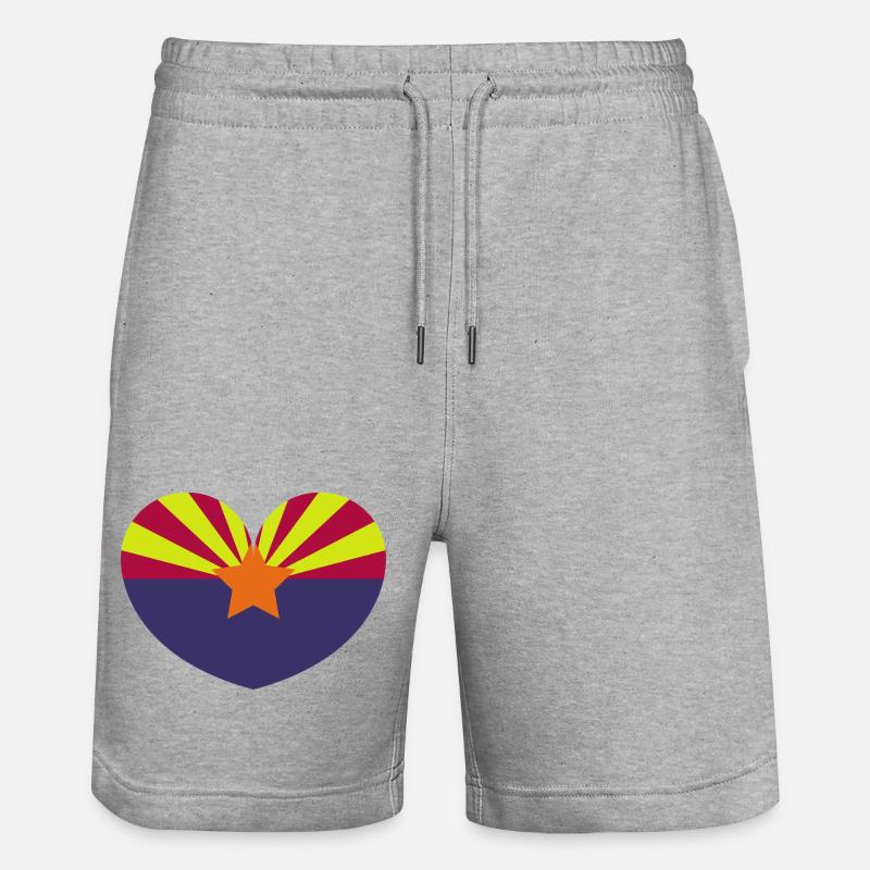 Drapeau du cœur de l’Arizona - Short de jogging bio TRAINER Stanley/Stella unisexe - gris chiné