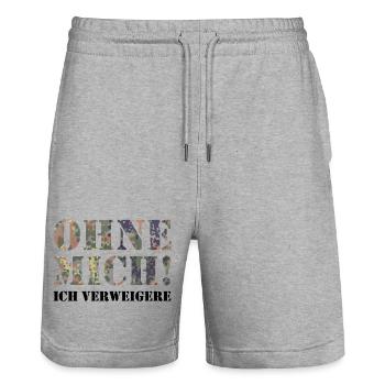 sans moi - Short de jogging bio TRAINER Stanley/Stella unisexe - gris chiné - Devant - Nik (191cm) & Marisol (170cm)