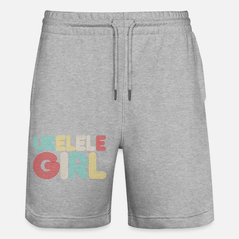 Ukulélé hawaïen ukulélé Retro 70s - Short de jogging bio TRAINER Stanley/Stella unisexe - gris chiné