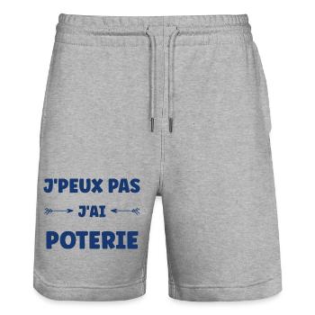 I can't I have pottery - Stanley/Stella Trainer Unisex Organic Jogging Shorts - heather grey - Front - Nik (191cm) & Marisol (170cm)