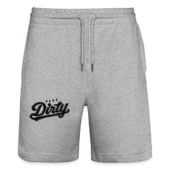 Play Dirty Retro - Stanley/Stella Unisex Bio Joggingshorts Trainer  - Grau meliert - Vorne - Nik (191cm) & Marisol (170cm)