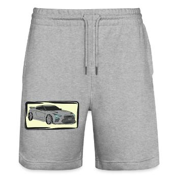 Sportwagen Neon Silhouette - Stanley/Stella Unisex Bio Joggingshorts Trainer  - Grau meliert - Vorne - Nik (191cm) & Marisol (170cm)