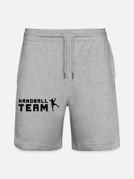 Handball Team Silhouette - Stanley/Stella Unisex Bio Joggingshorts Trainer - Grau meliert