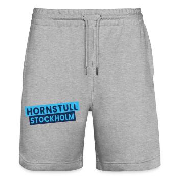 Blocs néon Hornstull Stockholm - Short de jogging bio TRAINER Stanley/Stella unisexe - gris chiné - Devant - Nik (191cm) & Marisol (170cm)