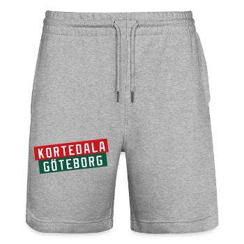 Kortedala Göteborg Colour Block - Stanley/Stella Trainer Unisex Organic Jogging Shorts - heather grey - Front - Nik (191cm) & Marisol (170cm)