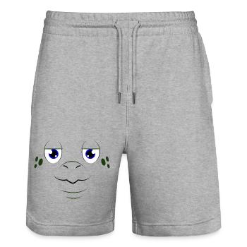Cute Turtle Face Animal Costume Sea Turtle - Stanley/Stella Trainer Unisex Organic Jogging Shorts - heather grey - Front - Nik (191cm) & Marisol (170cm)