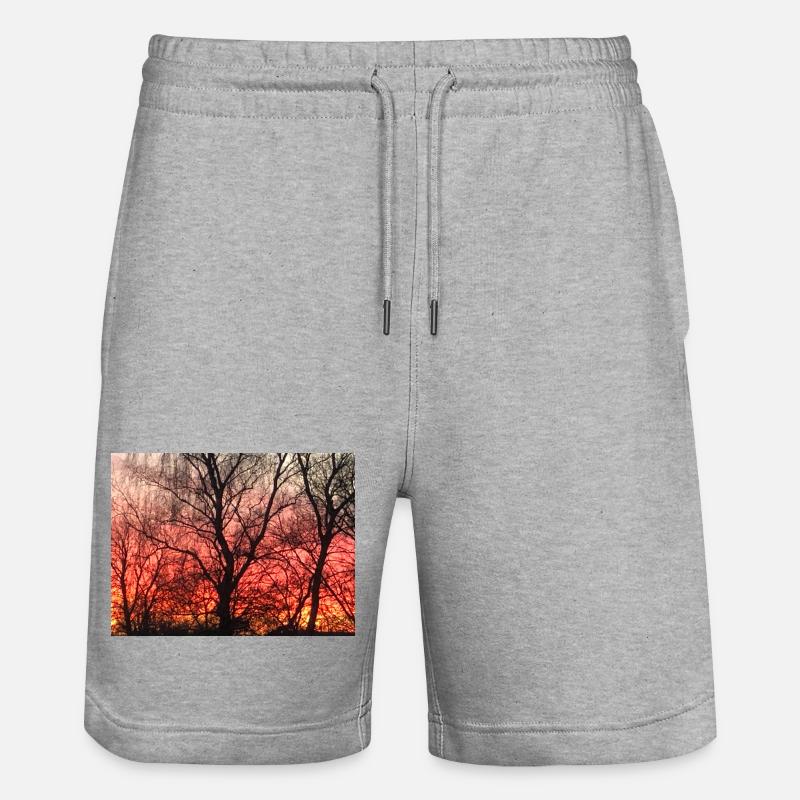 Abendrot - Stanley/Stella Unisex Bio Joggingshorts Trainer  - Grau meliert