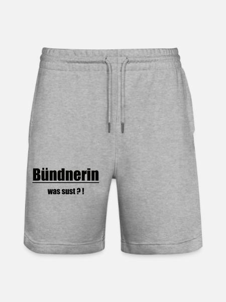 Bündnerin Was Sust Design - Stanley/Stella Unisex Bio Joggingshorts Trainer - Grau meliert