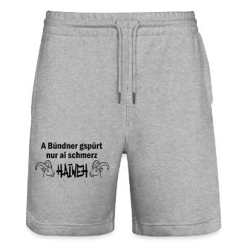 Les Grisons ne se sentent que des sentiments de schéma - Short de jogging bio TRAINER Stanley/Stella unisexe - gris chiné - Devant - Nik (191cm) & Marisol (170cm)