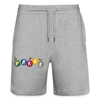 Thank you - Stanley/Stella Trainer Unisex Organic Jogging Shorts - heather grey - Front - Nik (191cm) & Marisol (170cm)