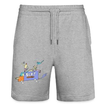 Bert_Express - Stanley/Stella Unisex Bio Joggingshorts Trainer  - Grau meliert - Vorne - Nik (191cm) & Marisol (170cm)