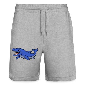 Dino - Stanley/Stella Unisex Bio Joggingshorts Trainer  - Grau meliert - Vorne - Nik (191cm) & Marisol (170cm)