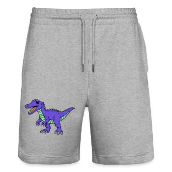 Dino - Stanley/Stella Trainer Unisex Organic Jogging Shorts - heather grey - Front - Nik (191cm) & Marisol (170cm)