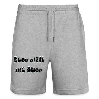 Flux avec la neige - Short de jogging bio TRAINER Stanley/Stella unisexe - gris chiné - Devant - Nik (191cm) & Marisol (170cm)