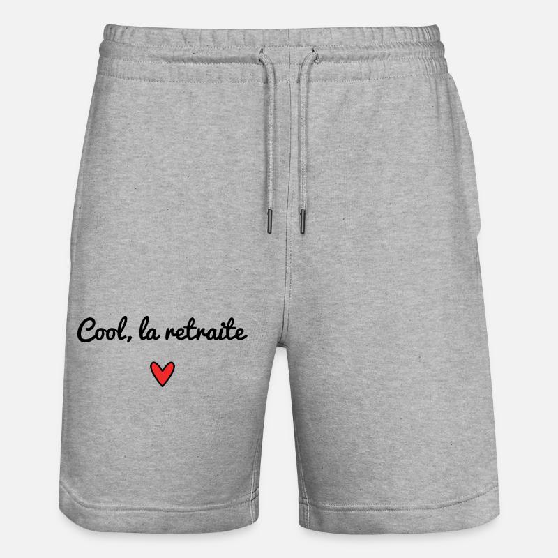 RETRAITE. RETRAITEE. COEUR. BONNE RETRAITE - Short de jogging bio TRAINER Stanley/Stella unisexe - gris chiné