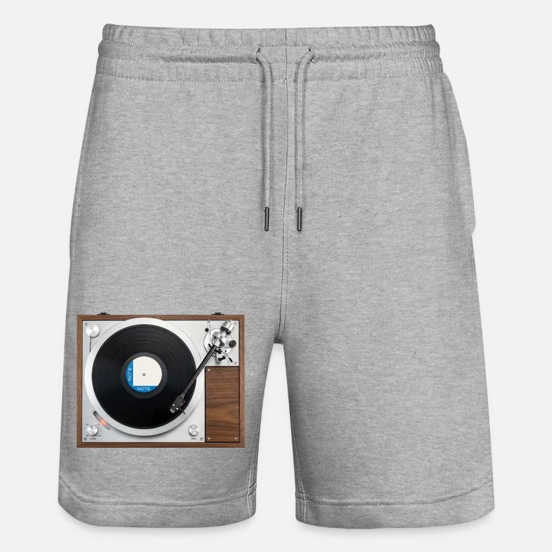 Jeu de vinyle vinyle gramophone platine - Short de jogging bio TRAINER Stanley/Stella unisexe - gris chiné