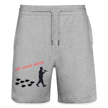 Don't Be a Rat – Courage to Be Honest - Stanley/Stella Trainer Unisex Organic Jogging Shorts - heather grey - Front - Nik (191cm) & Marisol (170cm)