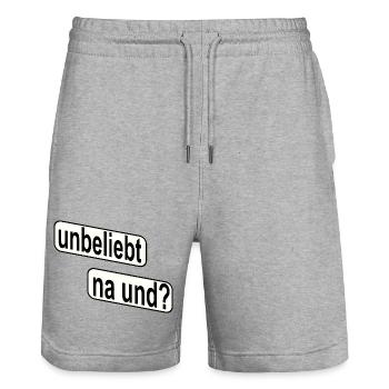 Unpopular So what? Rebellious statement - Stanley/Stella Trainer Unisex Organic Jogging Shorts - heather grey - Front - Nik (191cm) & Marisol (170cm)